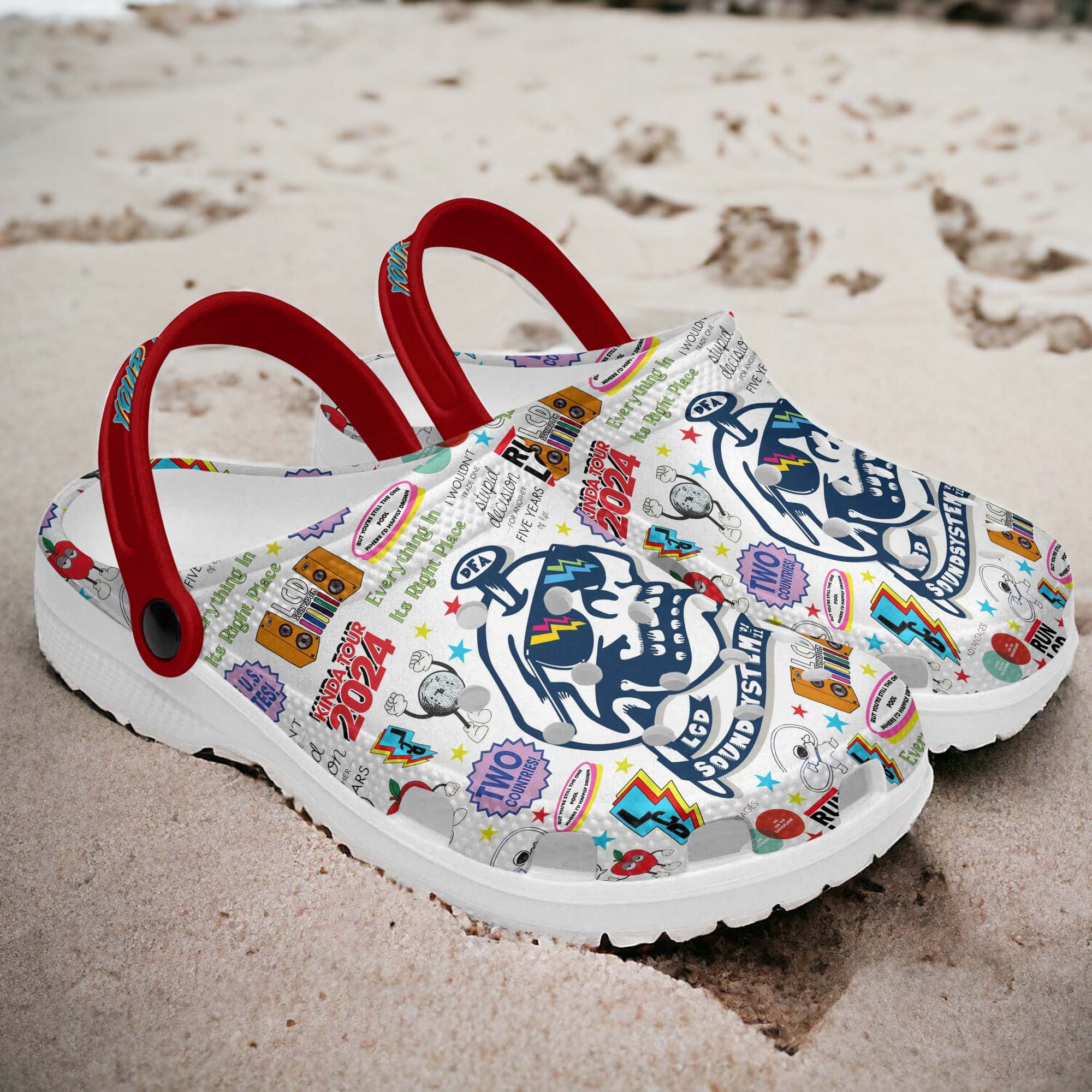 Merchidea LCD Soundsystem Music Crocs Crocband Clogs Shoes Comfortable For Men Women and Kids