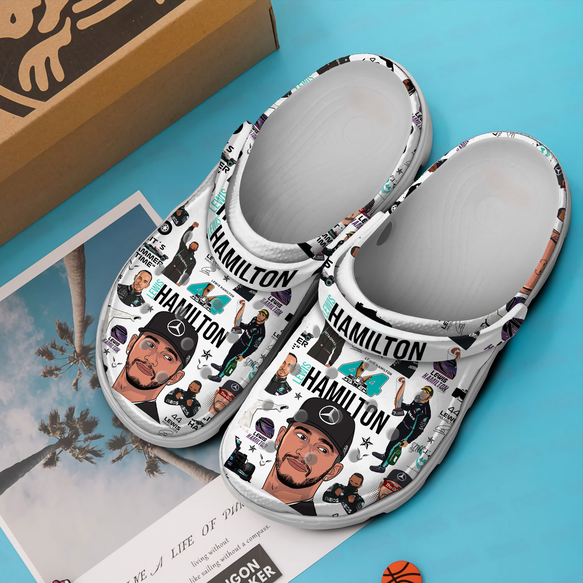 Merchidea Lewis Hamilton F1 Sport Crocs Crocband Clogs Shoes Comfortable For Men Women and Kids