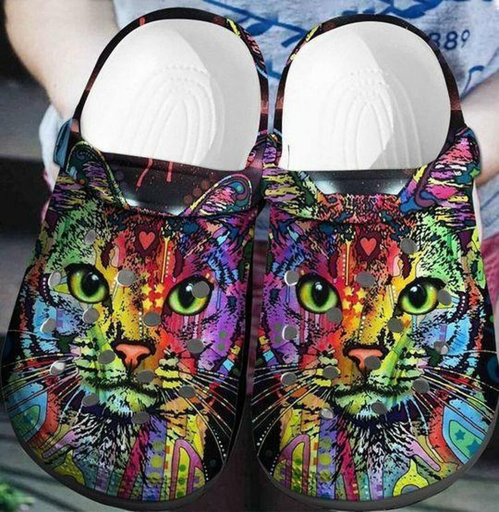Merchidea Lgbt Cat Paint Flakes Personalized 202 Gift For Lover Rubber clog Shoes Comfy Footwear
