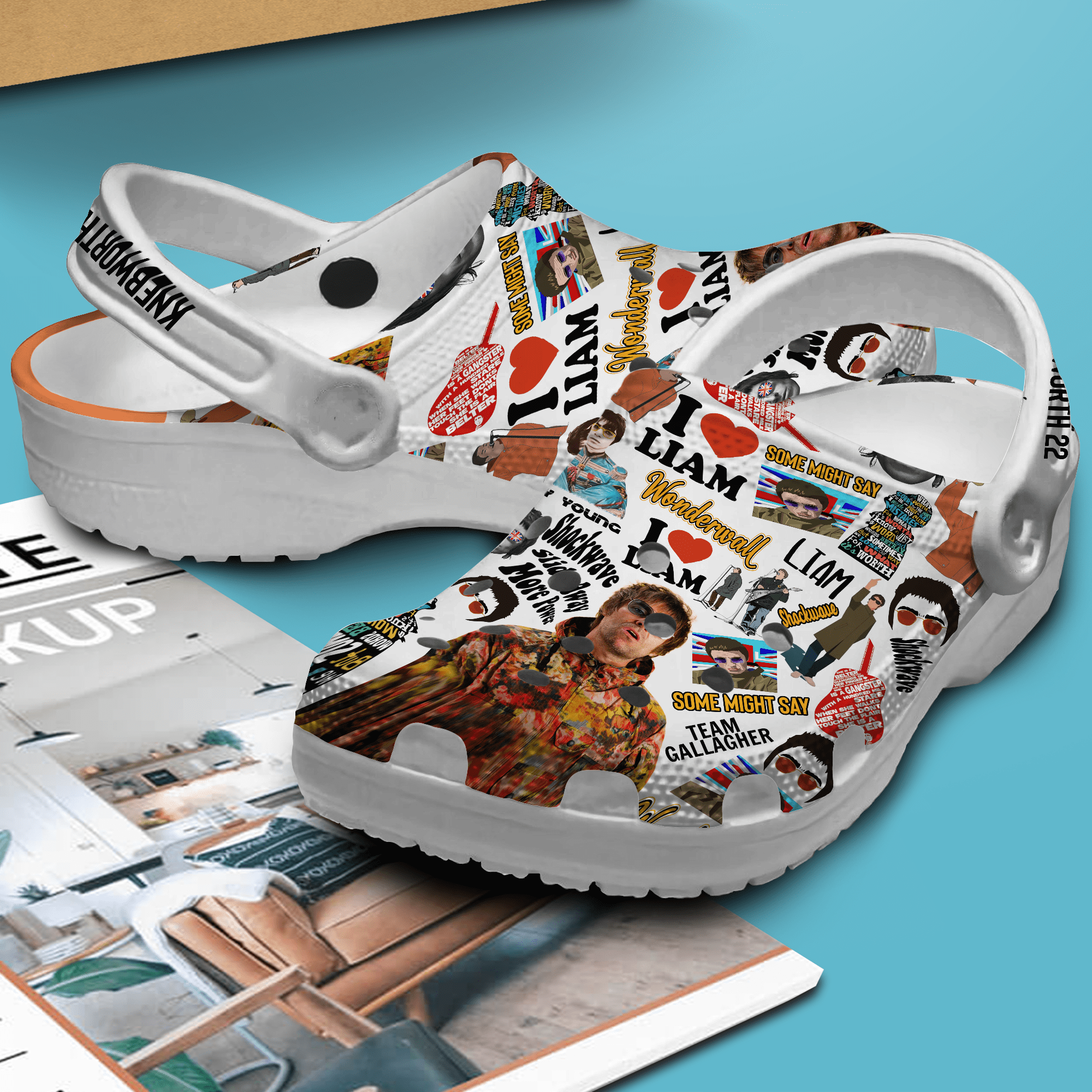 Merchidea Liam Gallagher Music Crocs Crocband Clogs Shoes Comfortable For Men Women and Kids