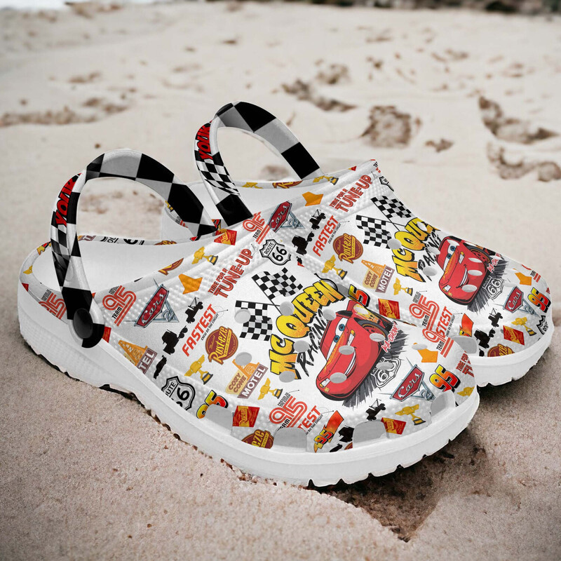 Merchidea Lightning Mcqueen Cartoon Crocs Crocband Clogs Shoes Comfortable For Men Women and Kids