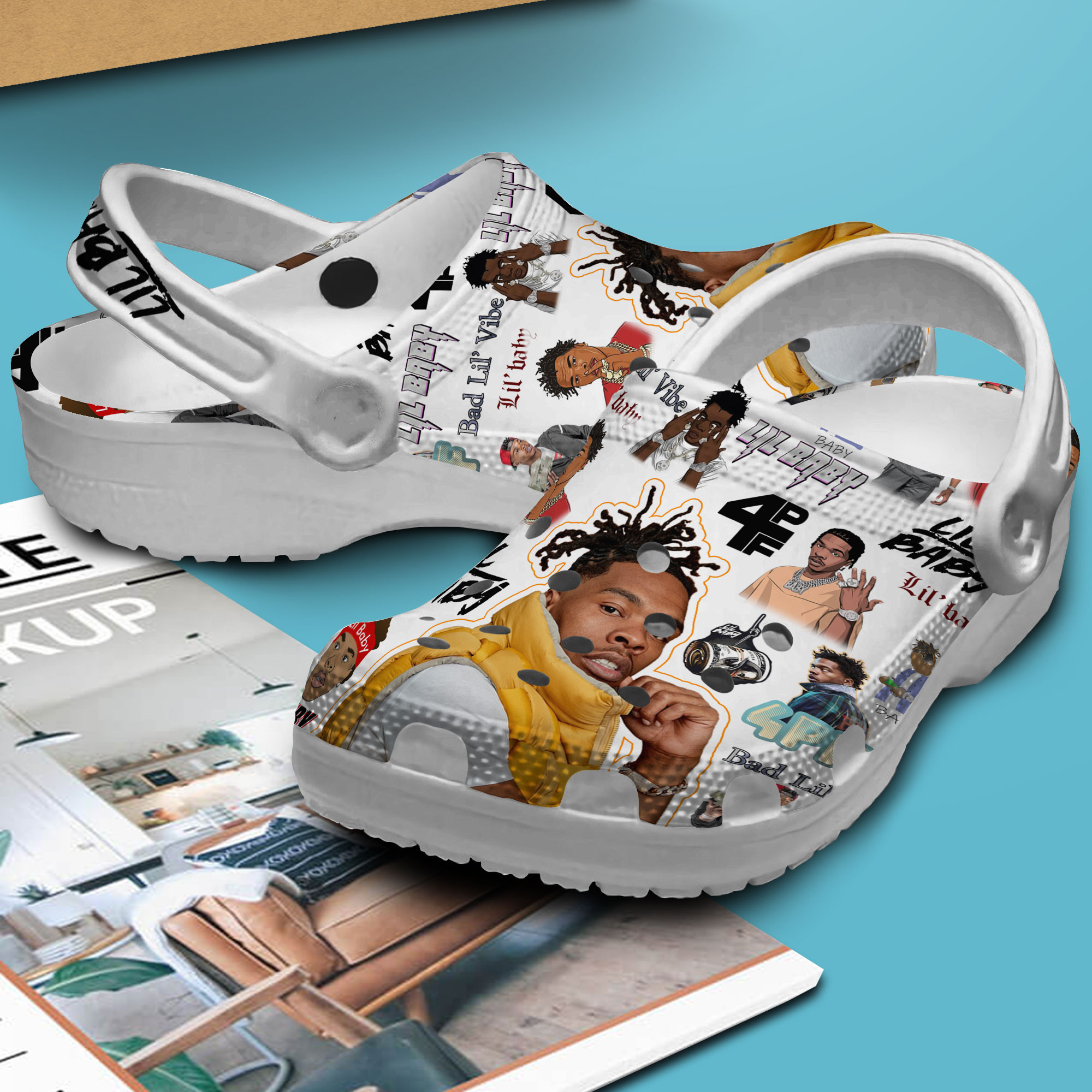 Merchidea Lil Baby Music Crocs Crocband Clogs Shoes Comfortable For Men Women and Kids