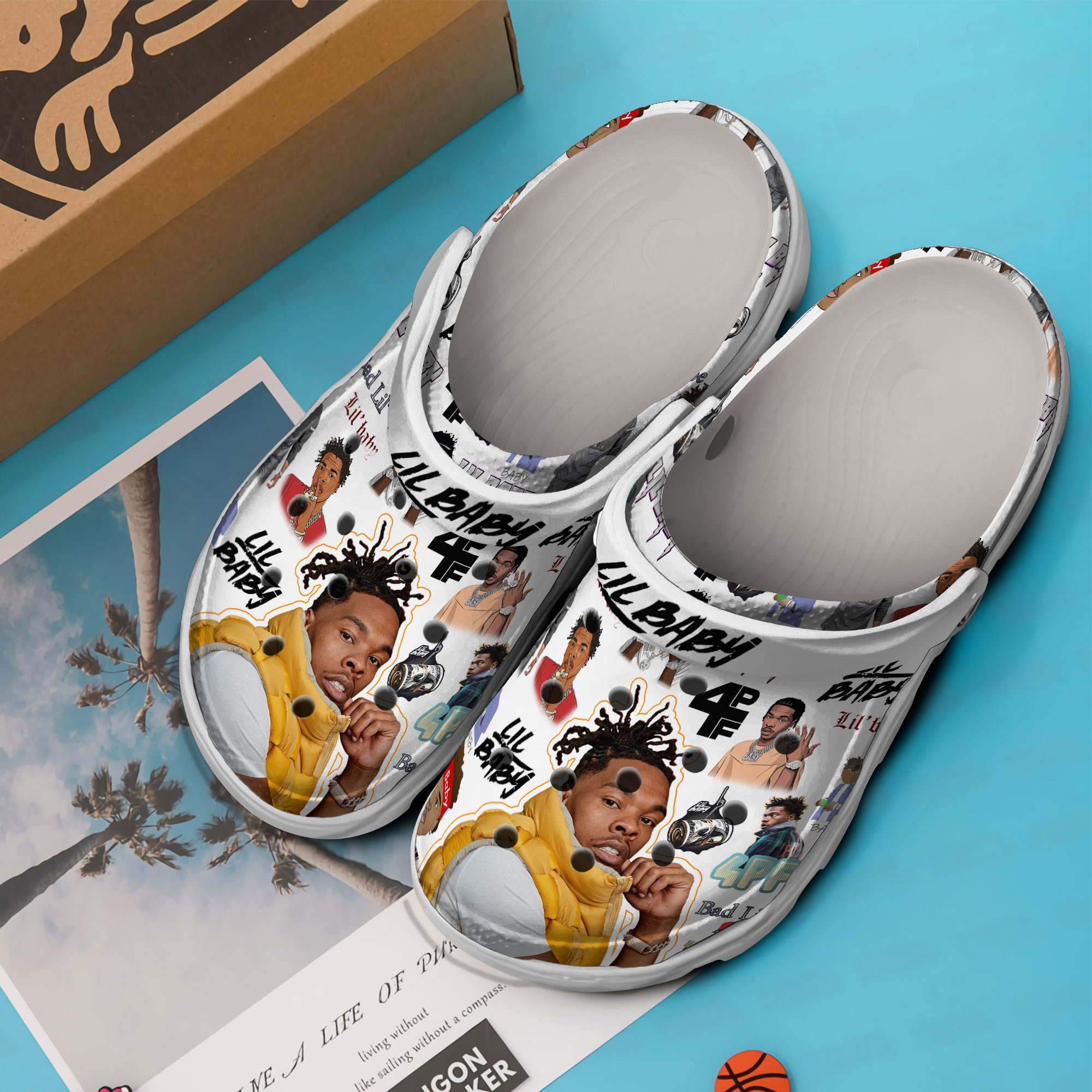 Merchidea Lil Baby Music Crocs Crocband Clogs Shoes Comfortable For Men Women and Kids