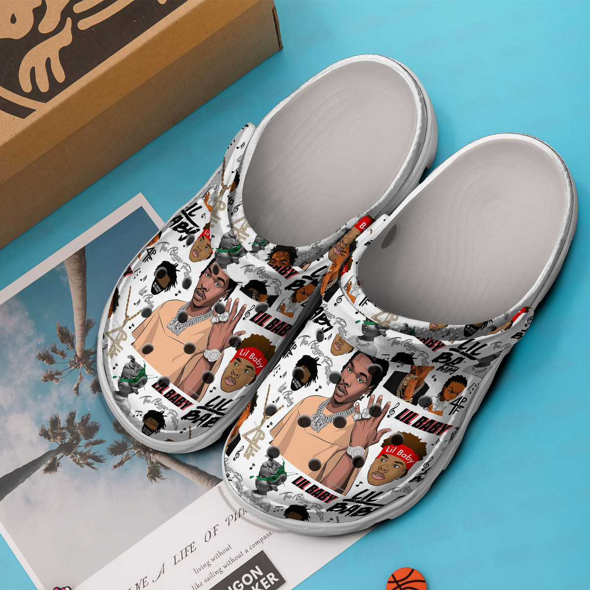 Merchidea Lil Baby Music Crocs Crocband Clogs Shoes Comfortable For Men Women and Kids