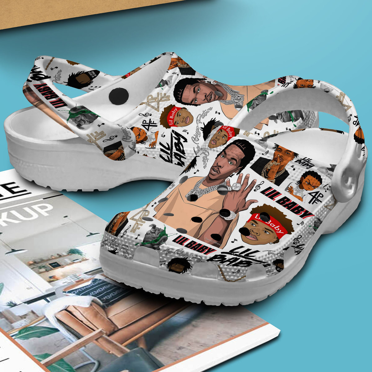 Merchidea Lil Baby Music Crocs Crocband Clogs Shoes Comfortable For Men Women and Kids