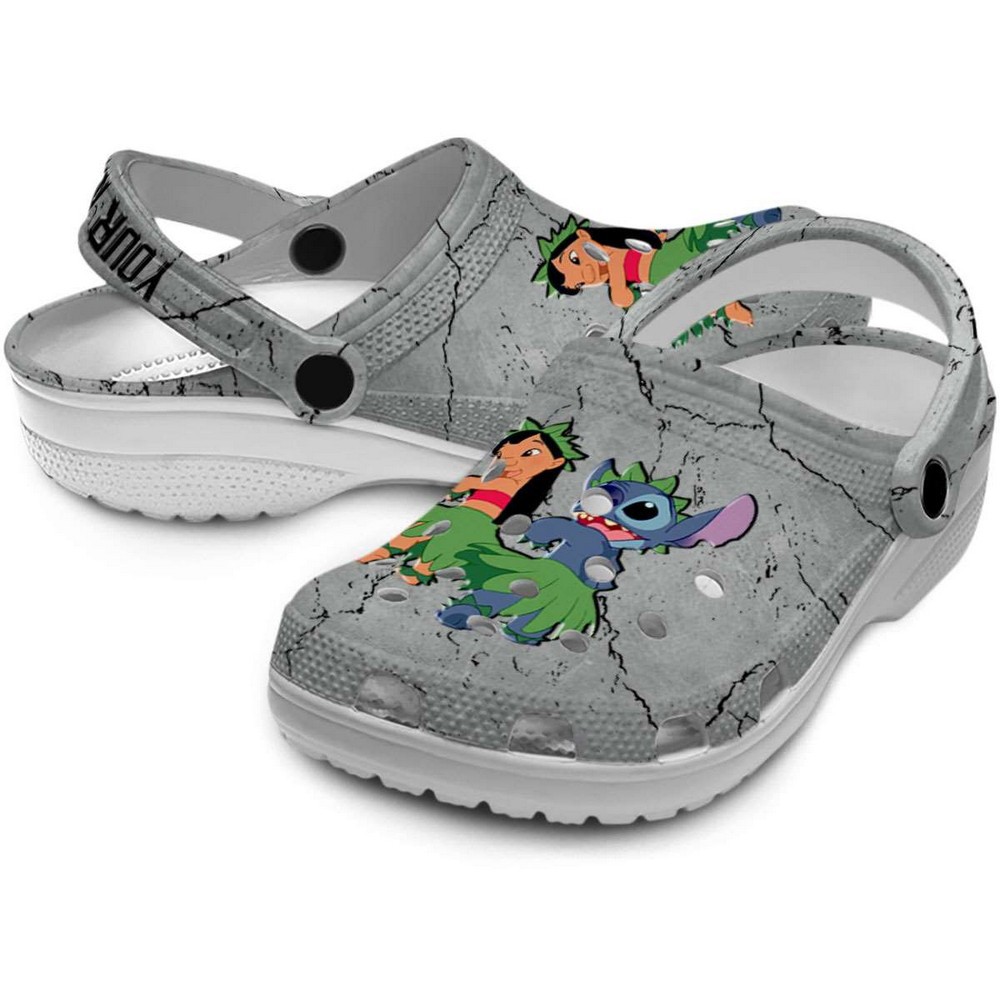 Merchidea Lilo And Stitch Cartoon Crocs Crocband Clogs Shoes Comfortable For Men Women and Kids