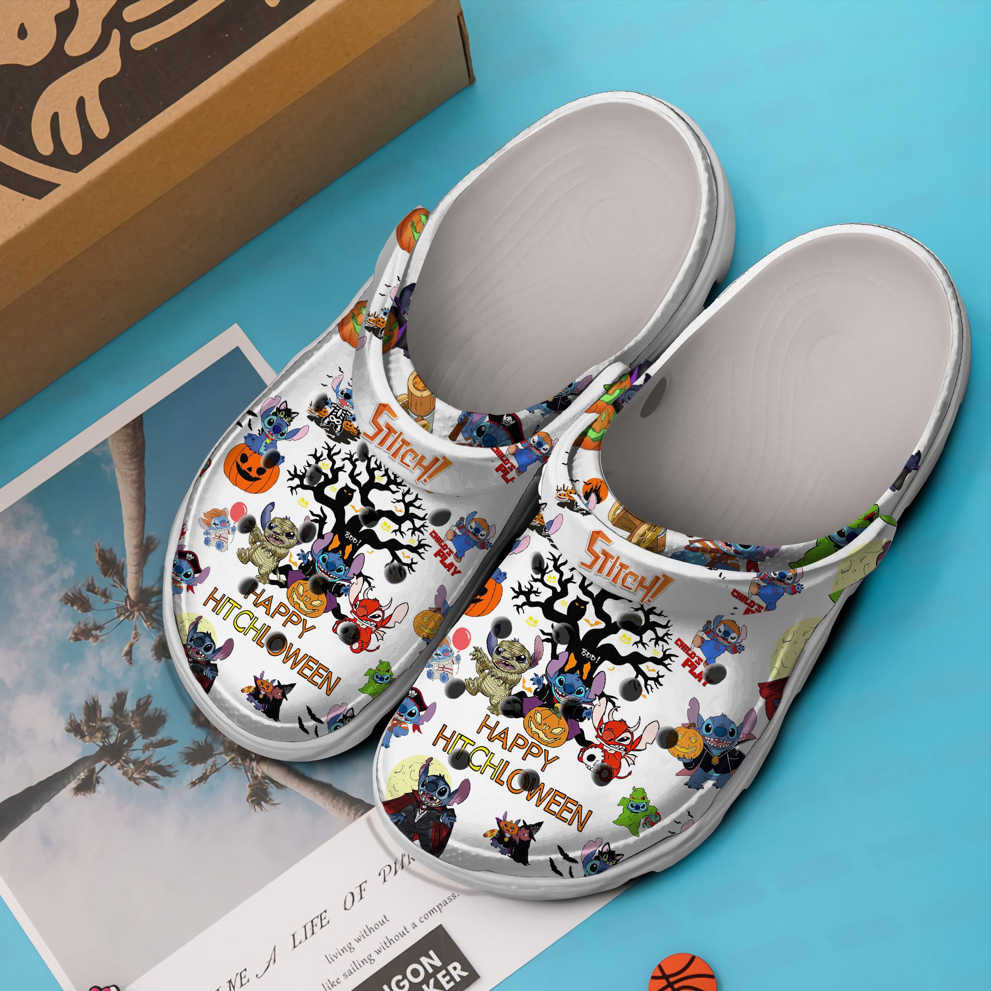 Merchidea Lilo and Stitch Cartoon Crocs Crocband Clogs Shoes Comfortable For Men Women and Kids