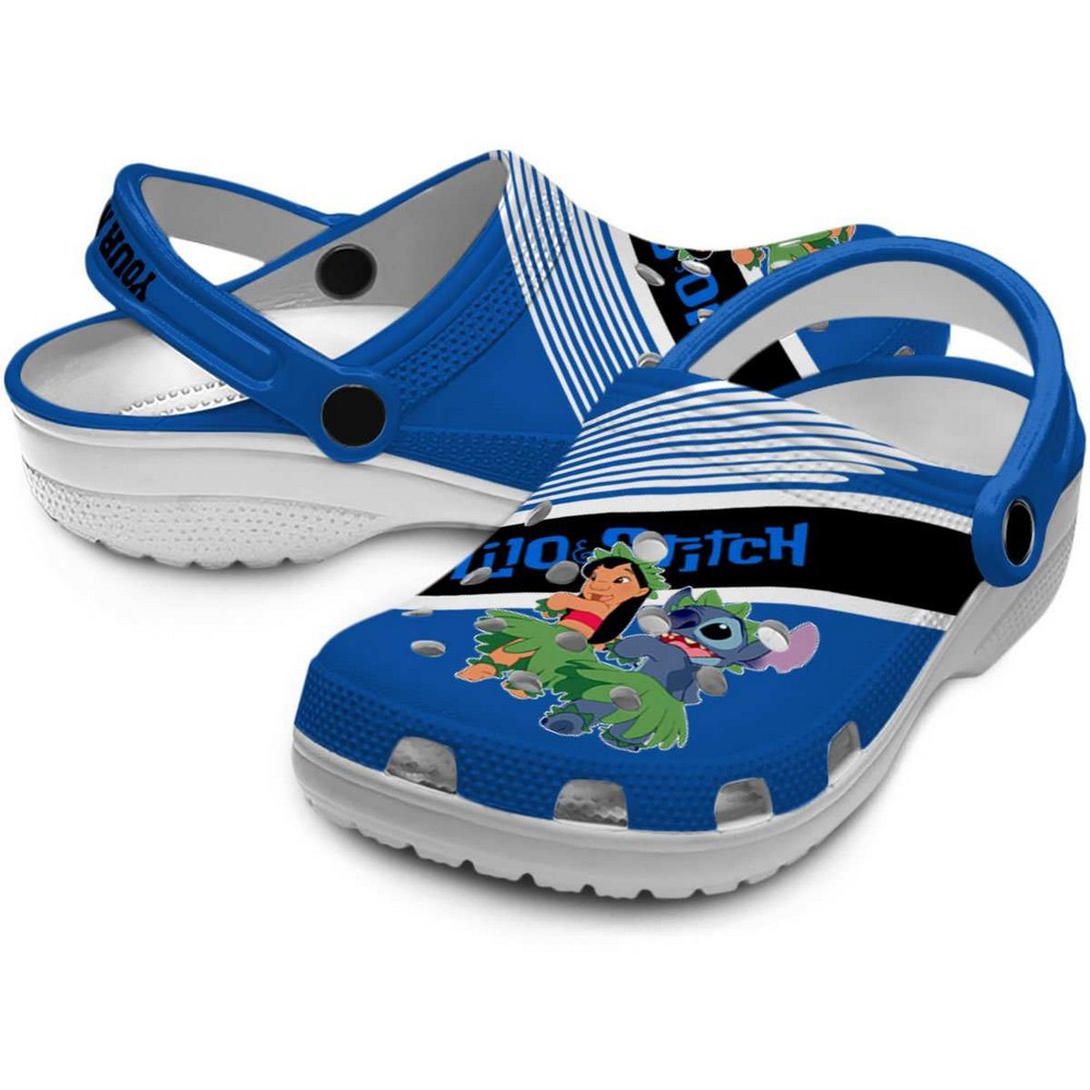 Merchidea Lilo And Stitch Cartoon Crocs Crocband Clogs Shoes Comfortable For Men Women and Kids