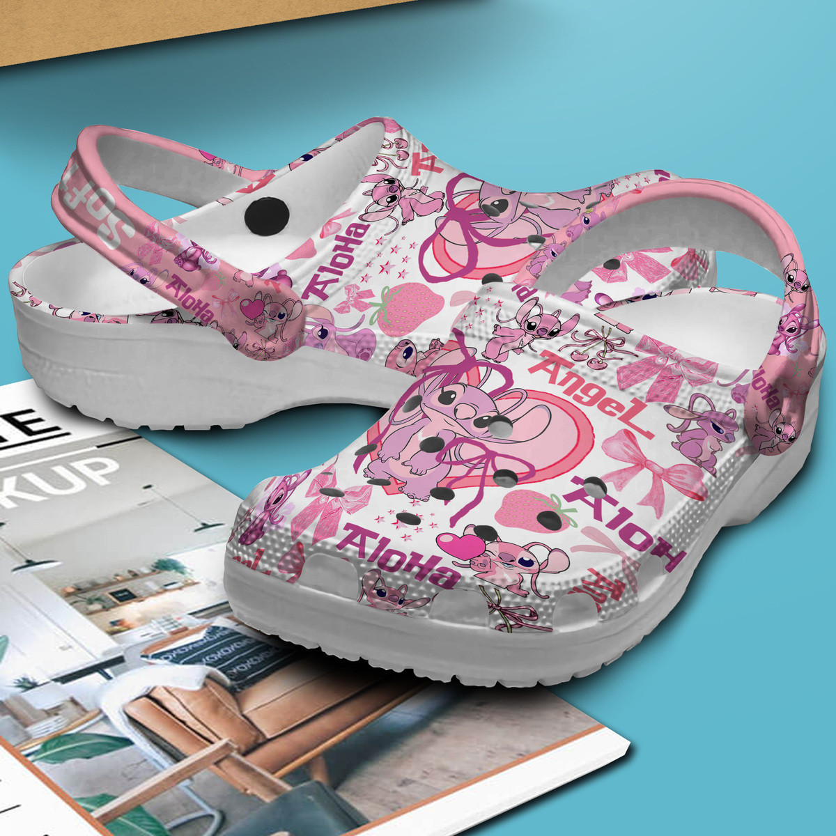 Merchidea Lilo and Stitch Cartoon Crocs Crocband Clogs Shoes Comfortable For Men Women and Kids