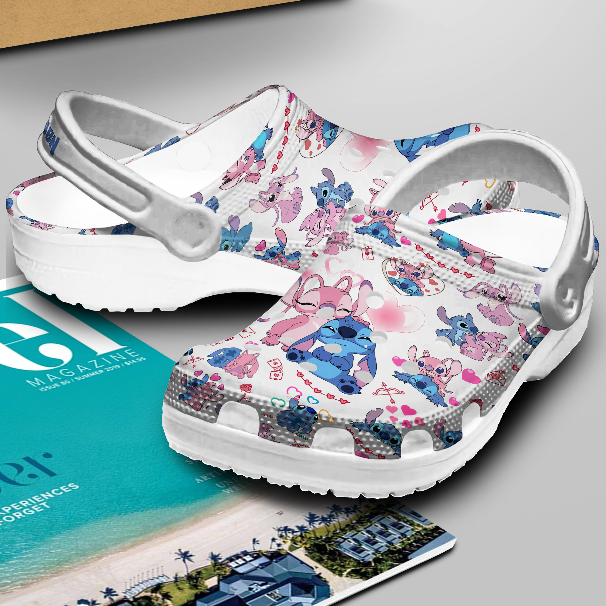 Merchidea Lilo And Stitch Cartoon Crocs Crocband Clogs Shoes Comfortable For Men Women and Kids