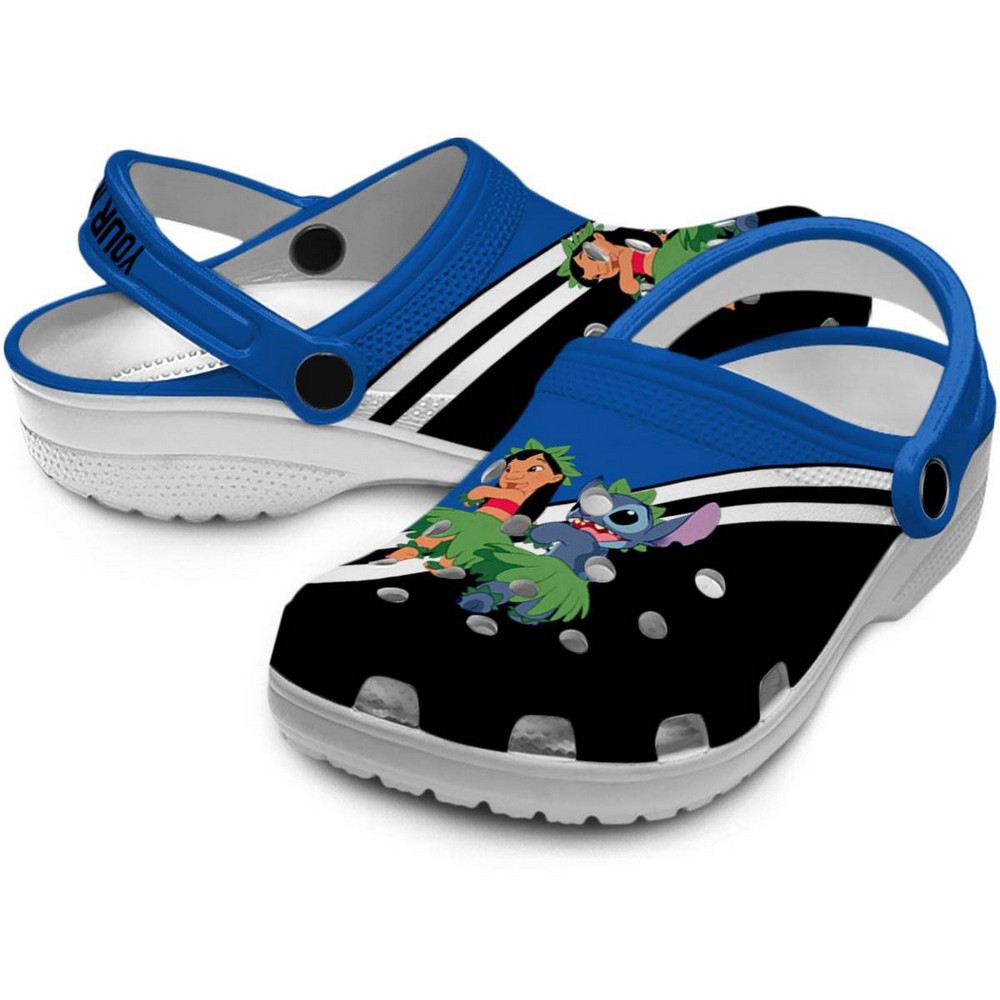 Merchidea Lilo And Stitch Cartoon Crocs Crocband Clogs Shoes Comfortable For Men Women and Kids