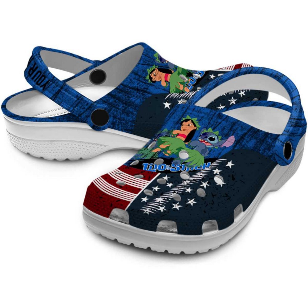Merchidea Lilo And Stitch Cartoon Crocs Crocband Clogs Shoes Comfortable For Men Women and Kids