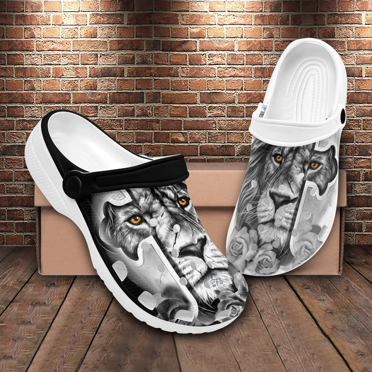 Merchidea Lion Jesus Cross Crocs Crocband Clogs Shoes Comfortable For Men Women and Kids Jesus Cross God Faith Believer Inspiring Christian Gifts For Christmas