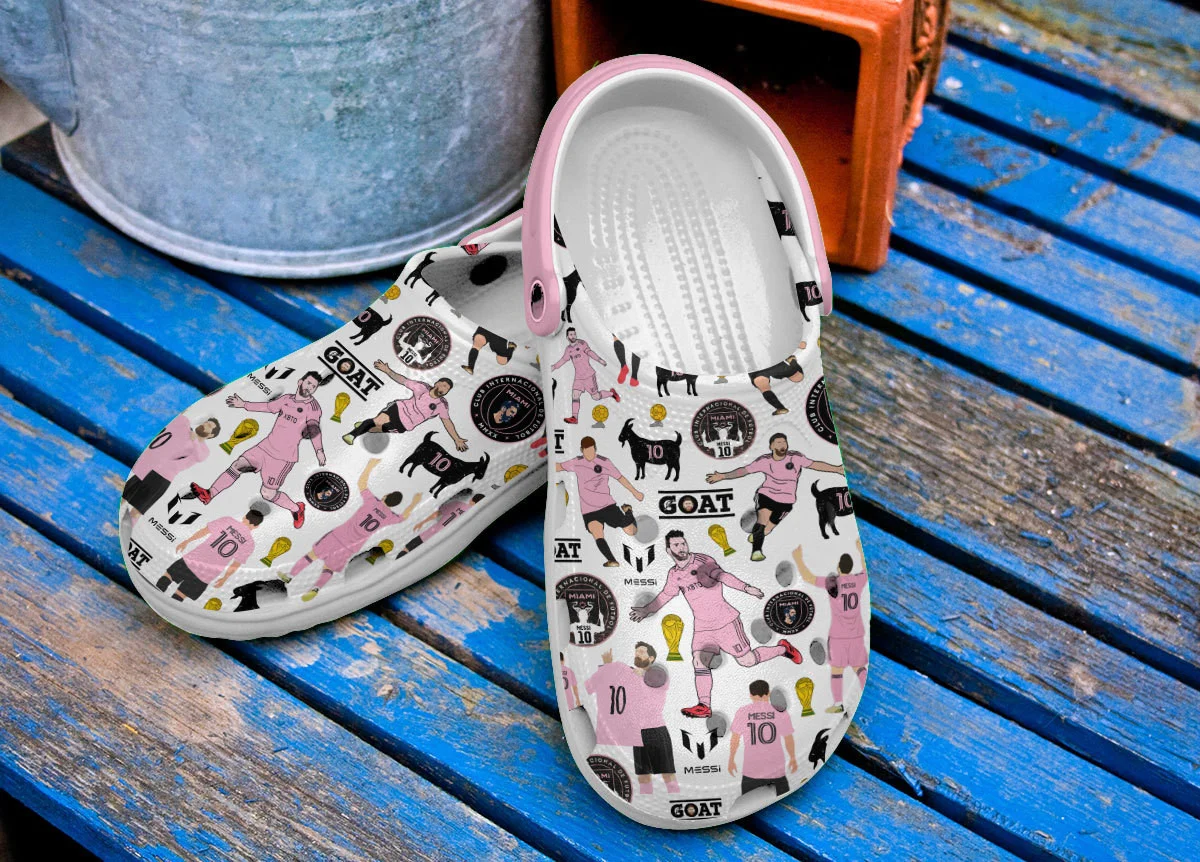 Merchidea Lionel Messi Football Soccer Sport Crocs Crocband Clogs Shoes Comfortable For Men Women and Kids
