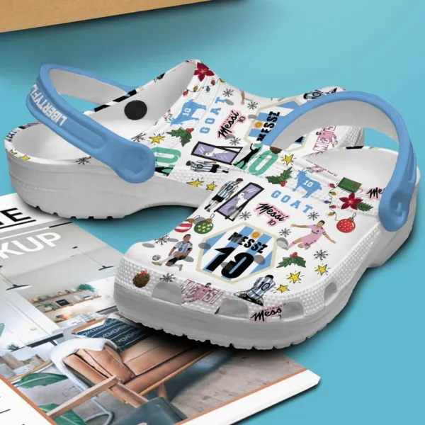 Merchidea Lionel Messi Football Soccer Sport Crocs Crocband Clogs Shoes Comfortable For Men Women and Kids