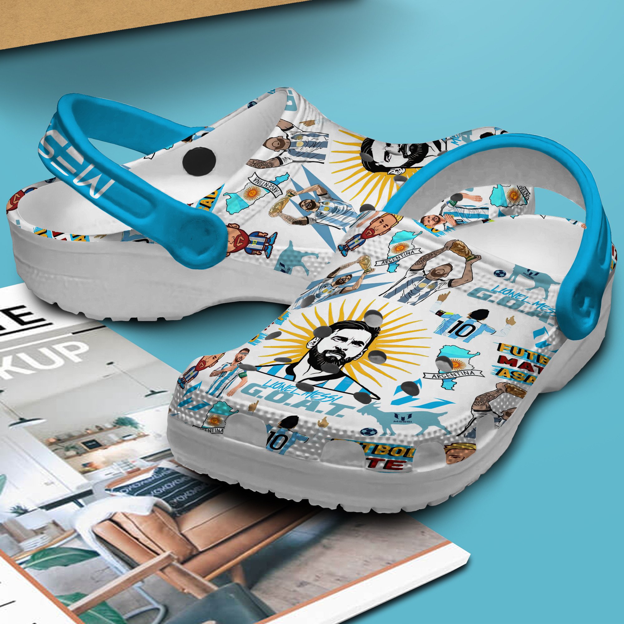 Merchidea Lionel Messi Sport Crocs Crocband Clogs Shoes Comfortable For Men Women and Kids