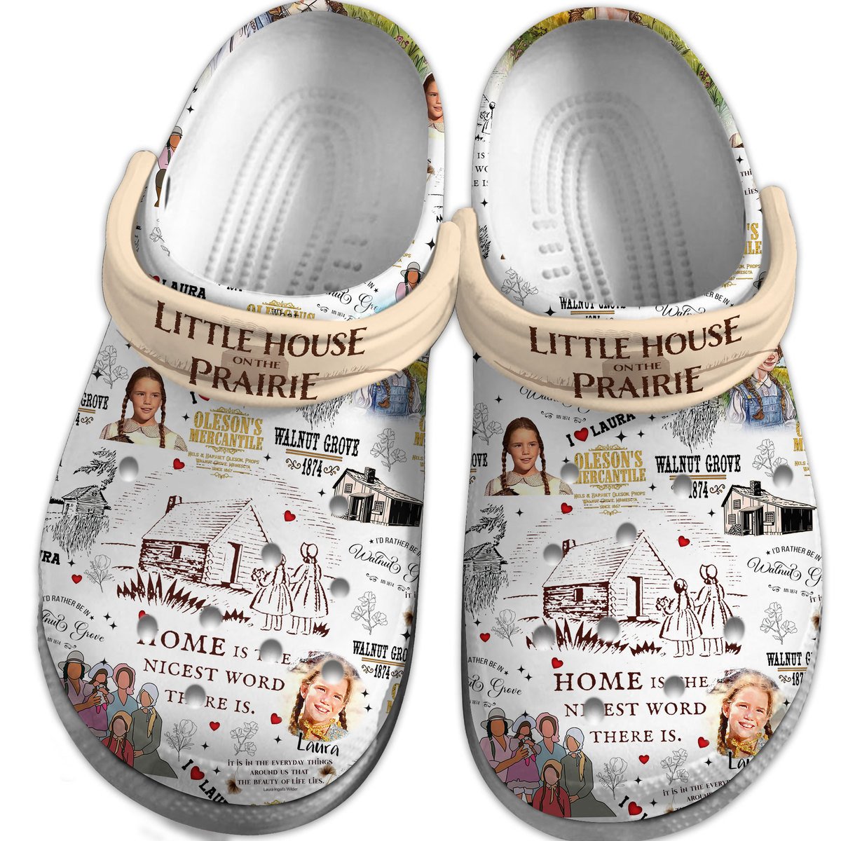 Merchidea Little House on the Prairie TV Series Crocs Crocband Clogs Shoes Comfortable For Men Women and Kids