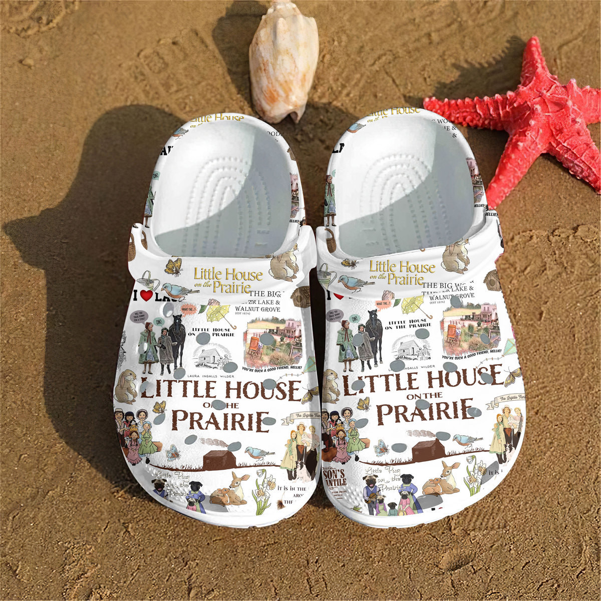 Merchidea Little House On The Prairie TV Series Crocs Crocband Clogs Shoes Comfortable For Men Women and Kids