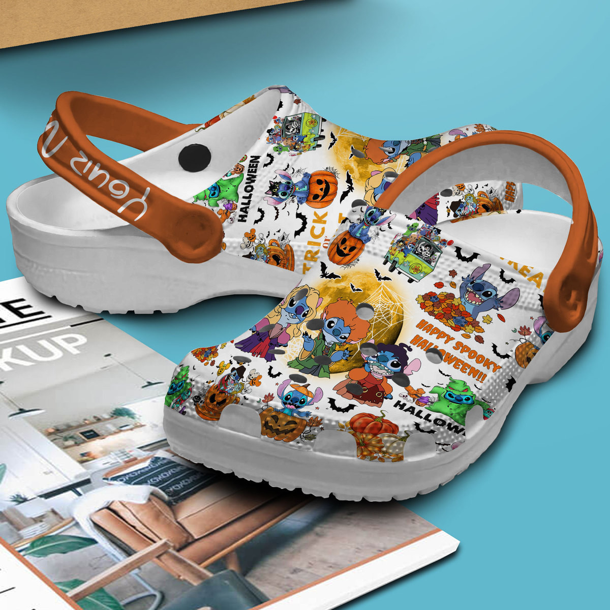 Merchidea Loli and Stitch Movie Crocs Crocband Clogs Shoes Comfortable For Men Women and Kids