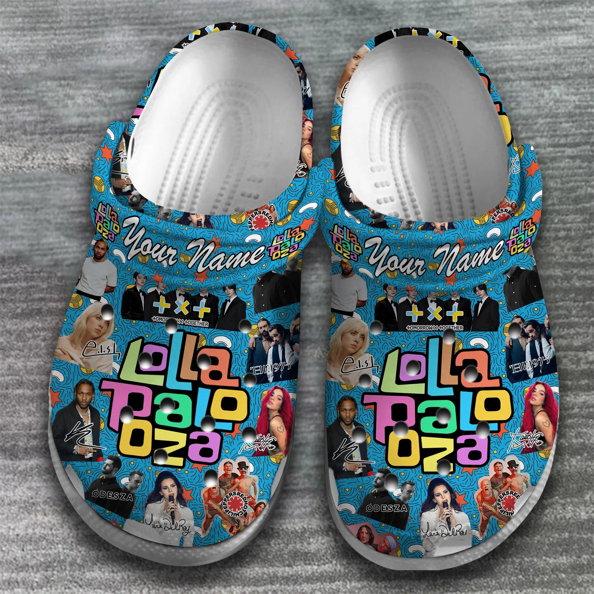 Merchidea Lollapalooza Music Crocs Crocband Clogs Shoes Comfortable For Men Women and Kids