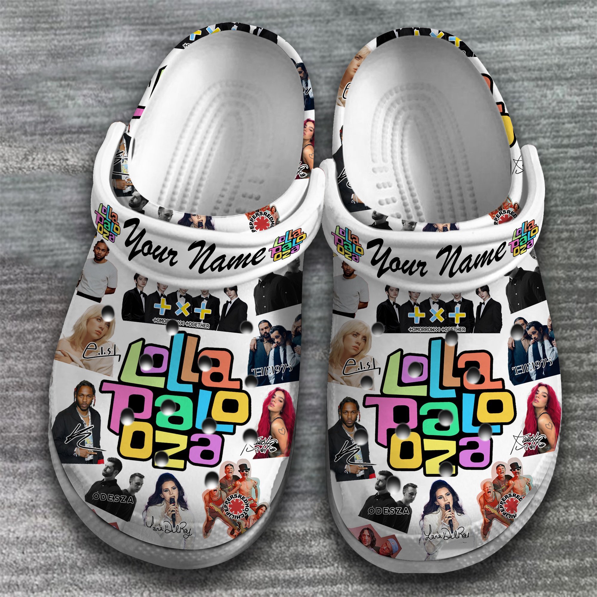 Merchidea Lollapalooza Music Crocs Crocband Clogs Shoes Comfortable For Men Women and Kids