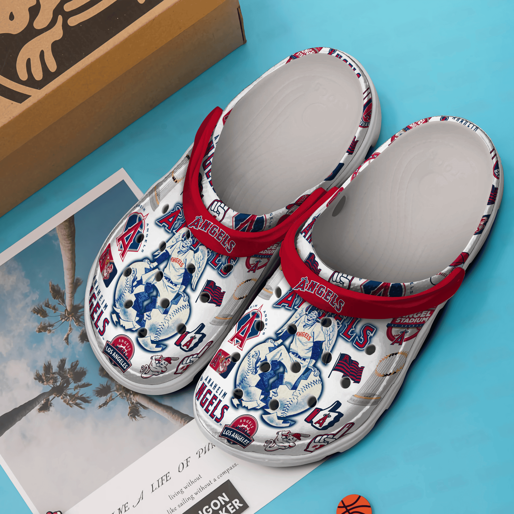 Merchidea Los Angeles Angels MLB Sport Crocs Crocband Clogs Shoes Comfortable For Men Women and Kids