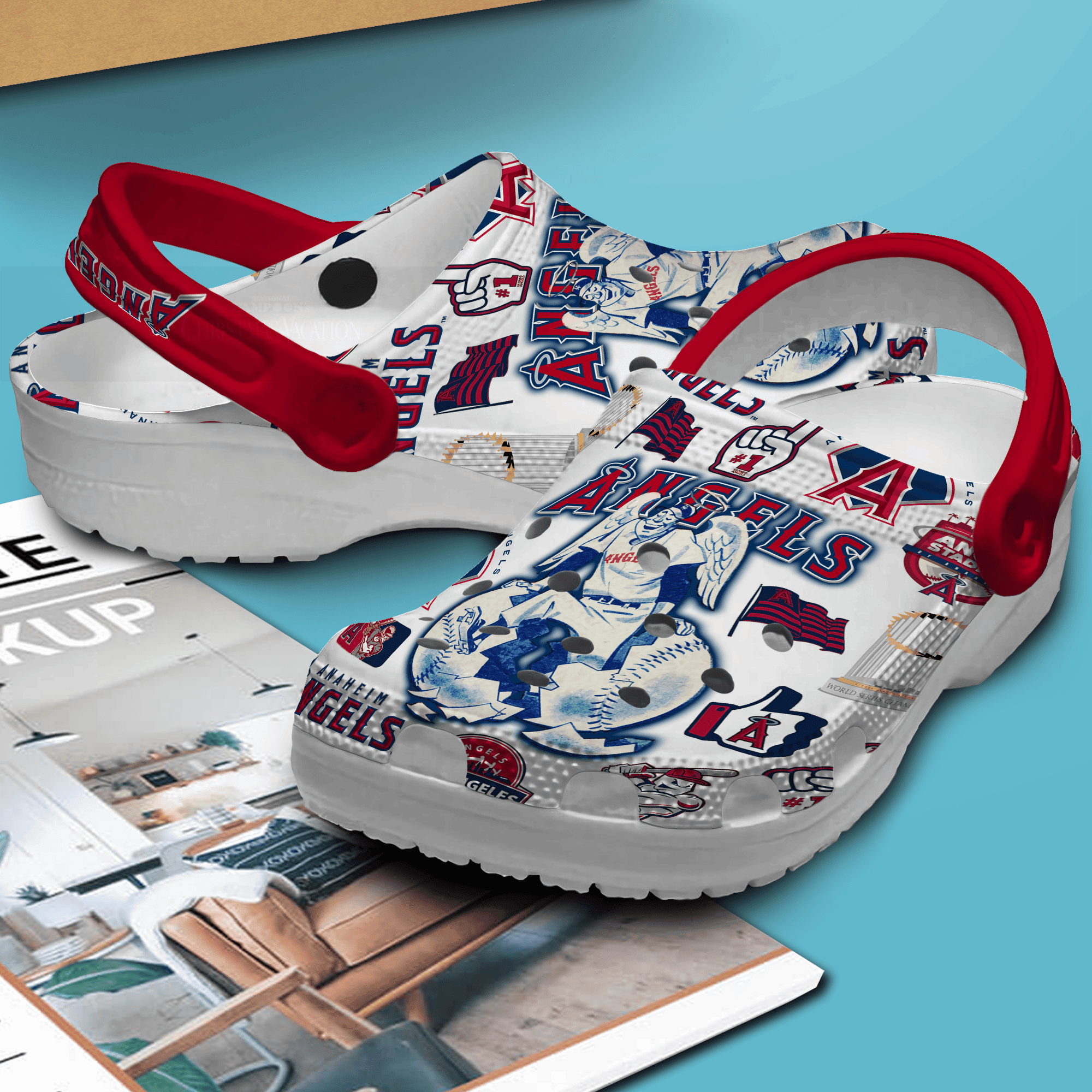 Merchidea Los Angeles Angels MLB Sport Crocs Crocband Clogs Shoes Comfortable For Men Women and Kids