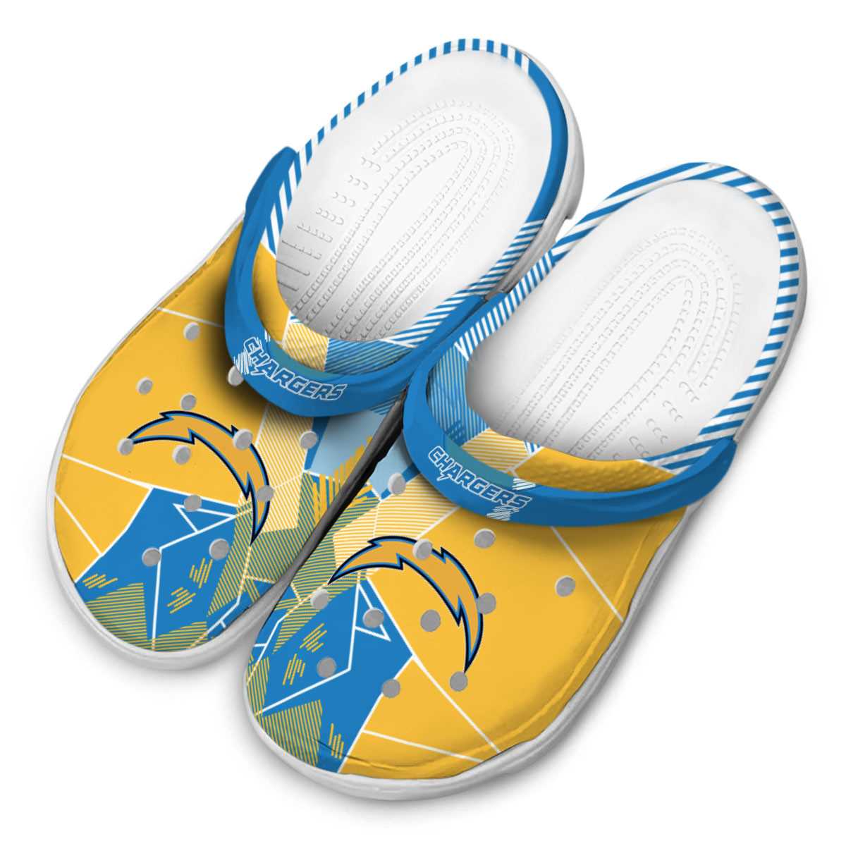 Merchidea Los Angeles Chargers NFL Sport Crocs Crocband Clogs Shoes Comfortable For Men Women and Kids