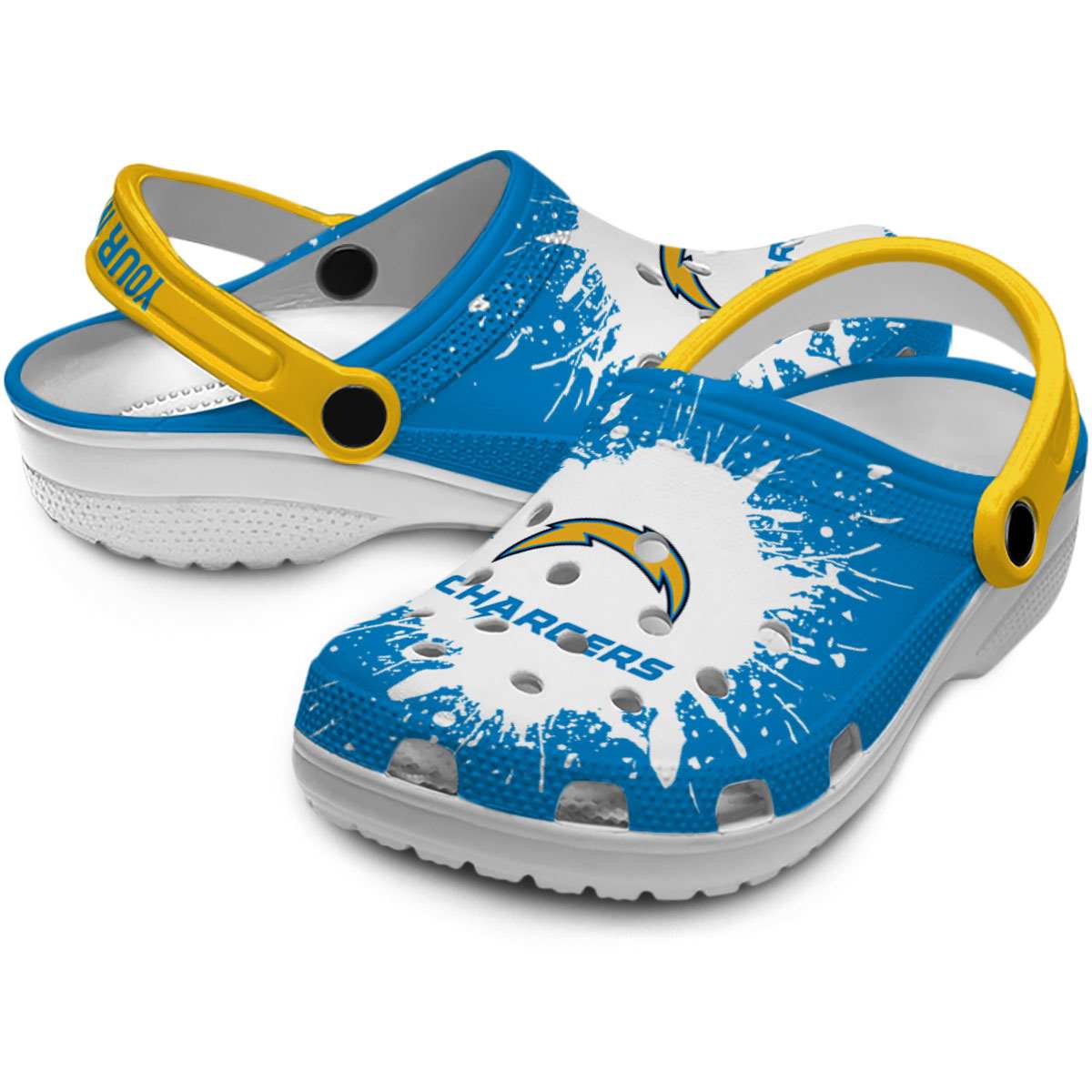Merchidea Los Angeles Chargers NFL Sport Crocs Crocband Clogs Shoes Comfortable For Men Women and Kids