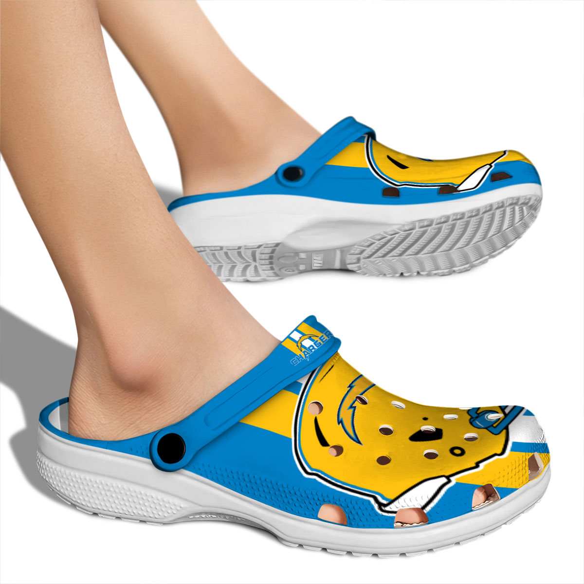 Merchidea Los Angeles Chargers NFL Sport Crocs Crocband Clogs Shoes Comfortable For Men Women and Kids