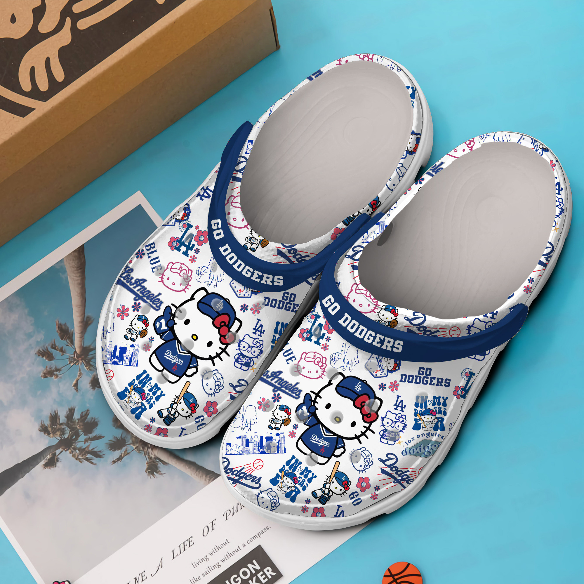 Merchidea Los Angeles Dodgers Baseball MLB SportCrocs Crocband Clogs Shoes Comfortable For Men Women and Kids