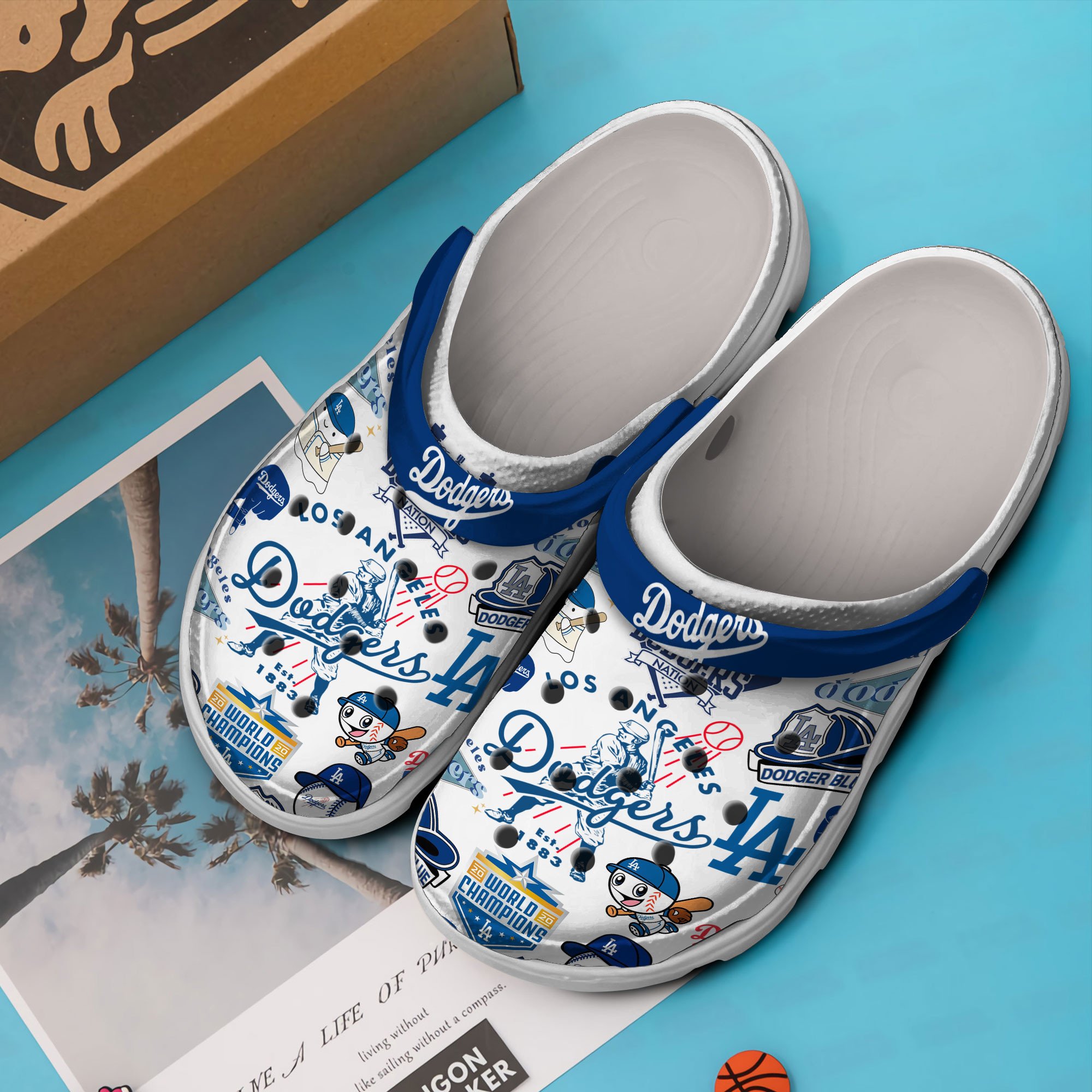 Merchidea Los Angeles Dodgers MLB Crocs Crocband Clogs Shoes Comfortable For Men Women and Kids