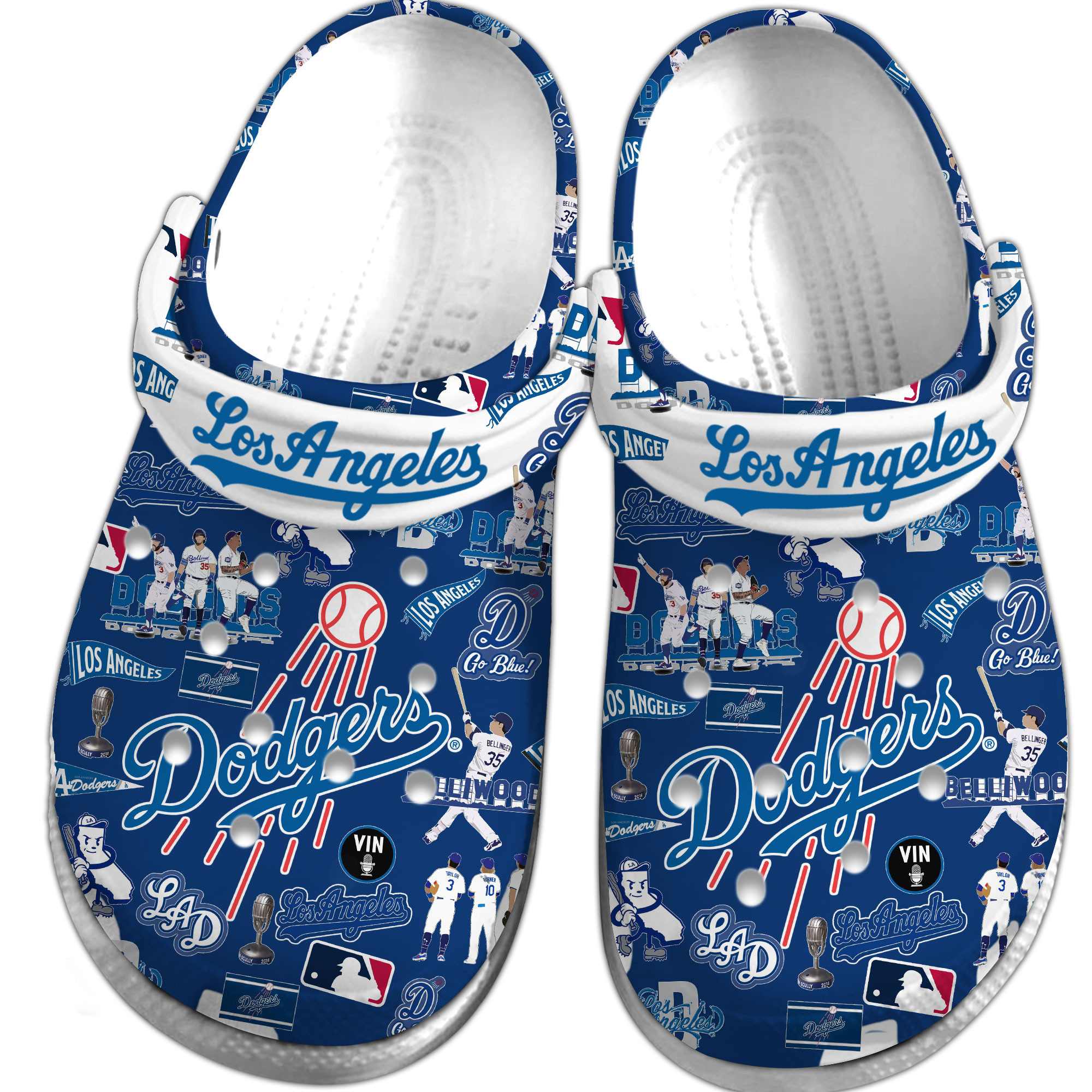 Merchidea Los Angeles Dodgers MLB Sport Crocs Crocband Clogs Shoes Comfortable For Men Women and Kids