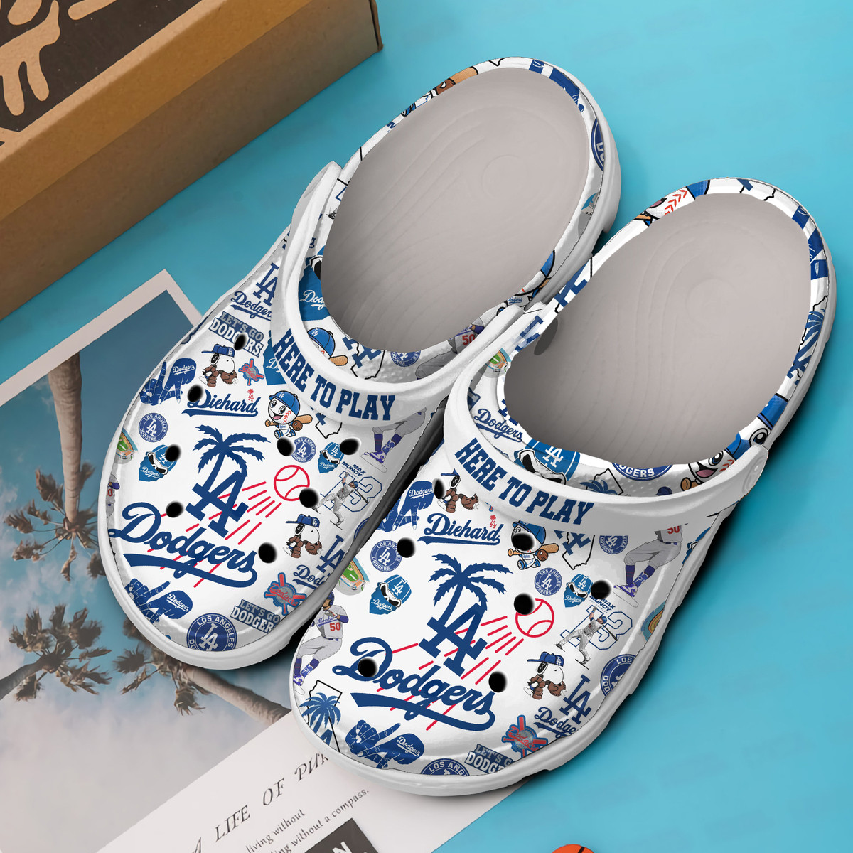 Merchidea Los Angeles Dodgers MLB Sport Crocs Crocband Clogs Shoes Comfortable For Men Women and Kids