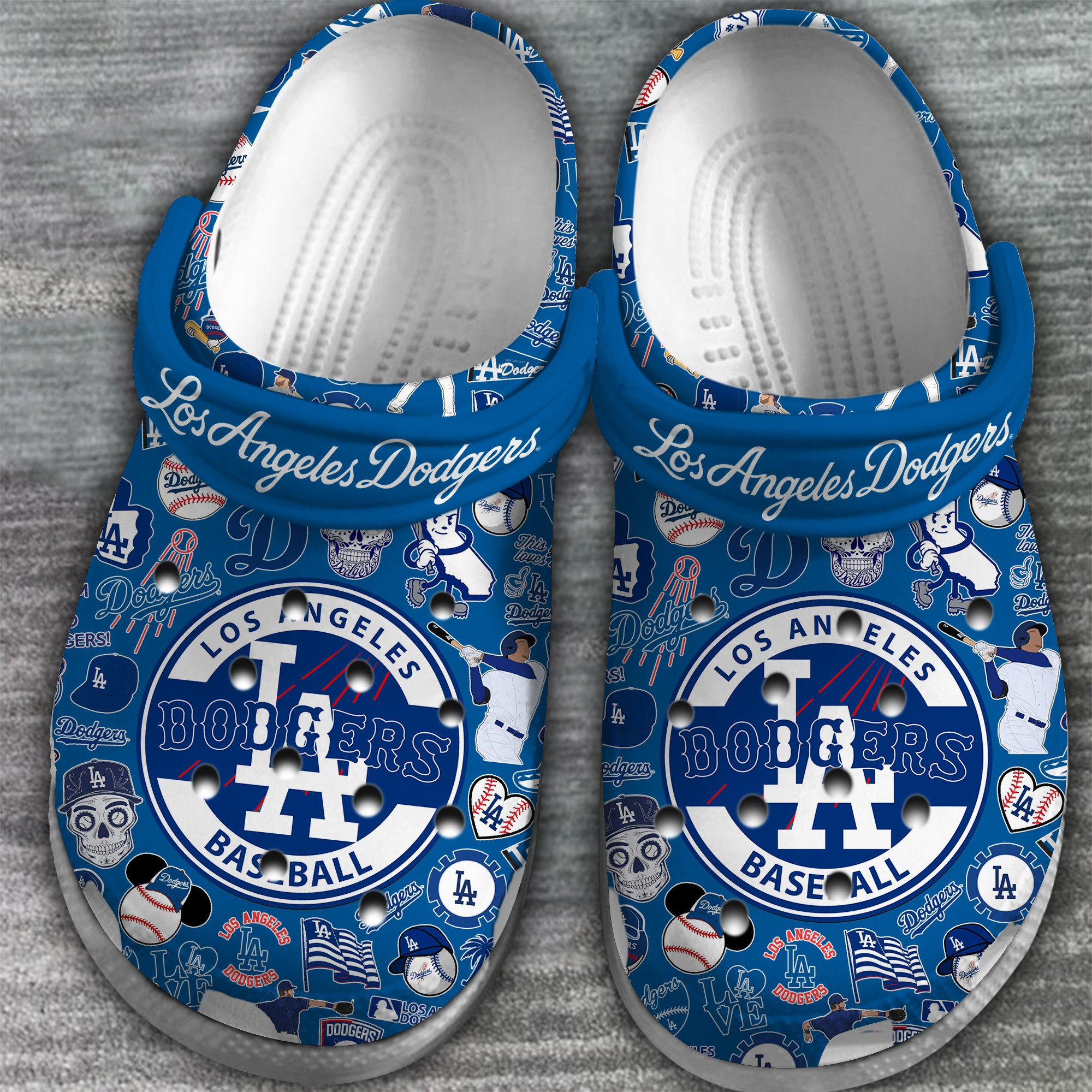 Merchidea Los Angeles Dodgers MLB Sport Crocs Crocband Clogs Shoes Comfortable For Men Women and Kids