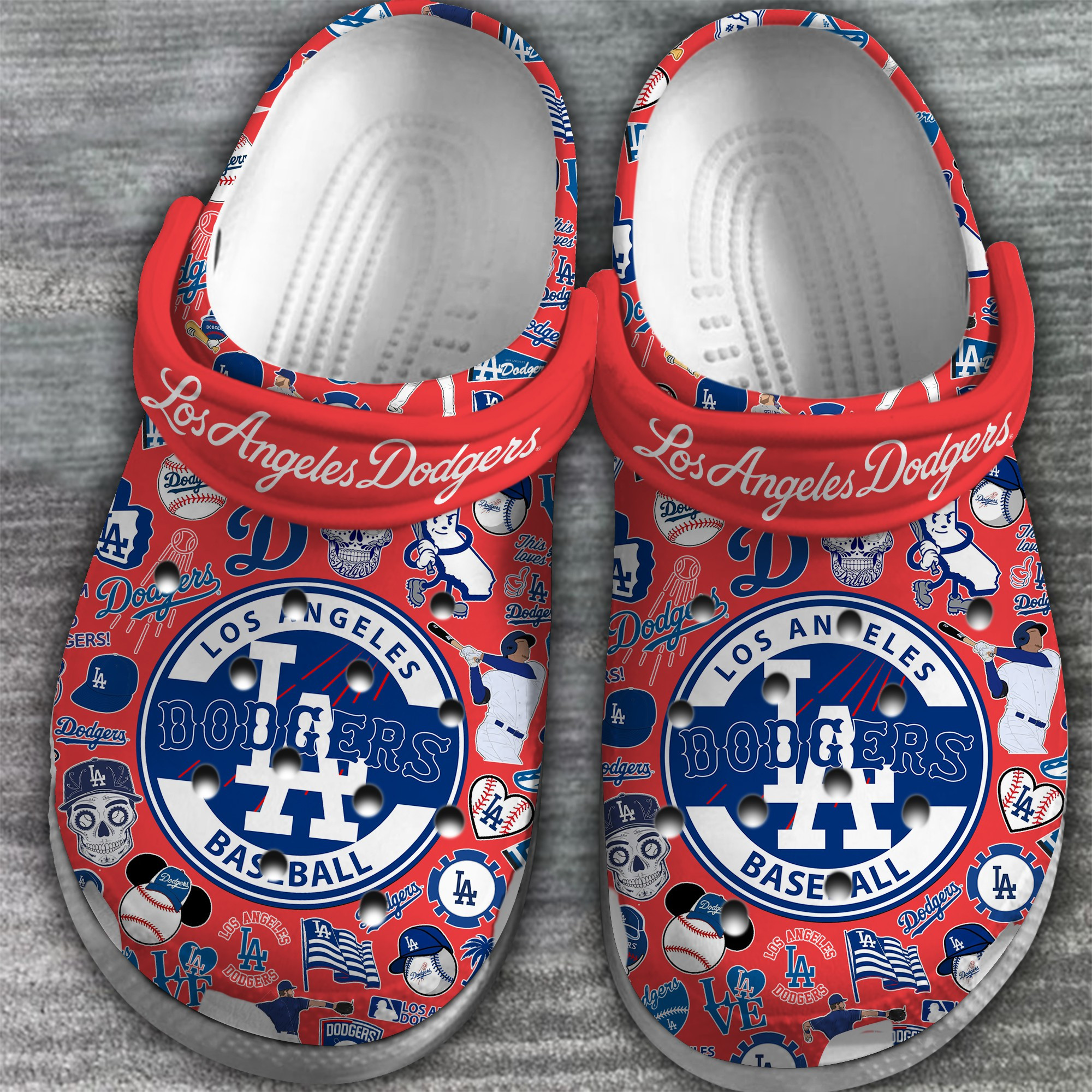 Merchidea Los Angeles Dodgers MLB Sport Crocs Crocband Clogs Shoes Comfortable For Men Women and Kids