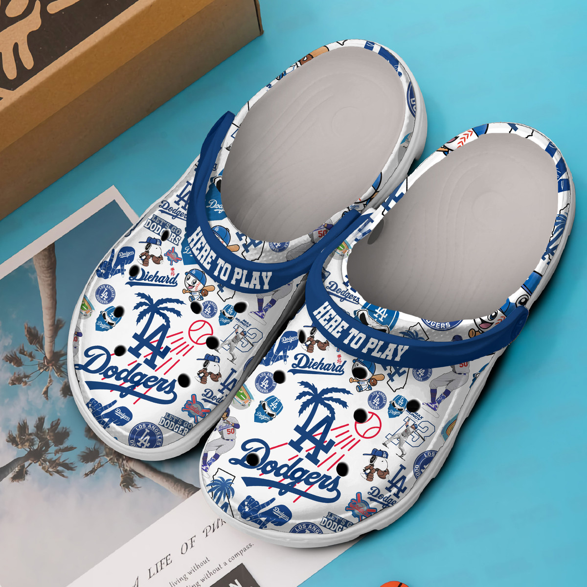 Merchidea Los Angeles Dodgers MLB Sport Crocs Crocband Clogs Shoes Comfortable For Men Women and Kids