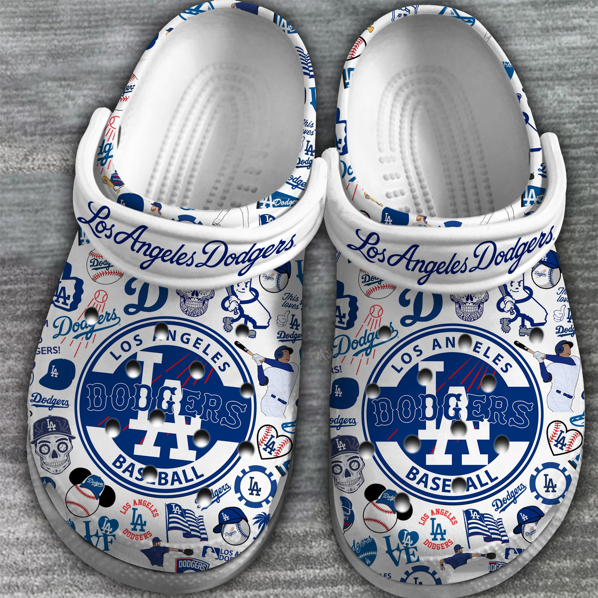 Merchidea Los Angeles Dodgers MLB Sport Crocs Crocband Clogs Shoes Comfortable For Men Women and Kids