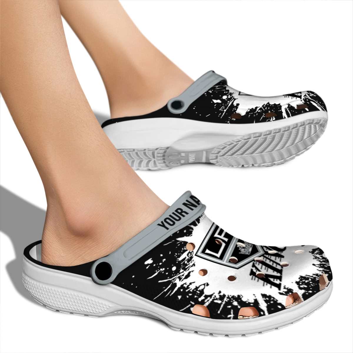Merchidea Los Angeles Kings NHL Sport Crocs Crocband Clogs Shoes Comfortable For Men Women and Kids