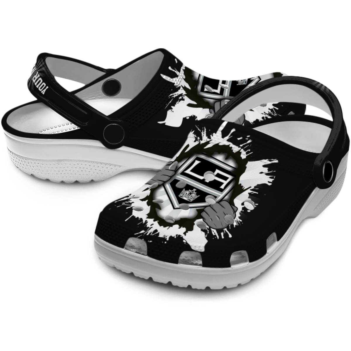 Merchidea Los Angeles Kings NHL Sport Crocs Crocband Clogs Shoes Comfortable For Men Women and Kids