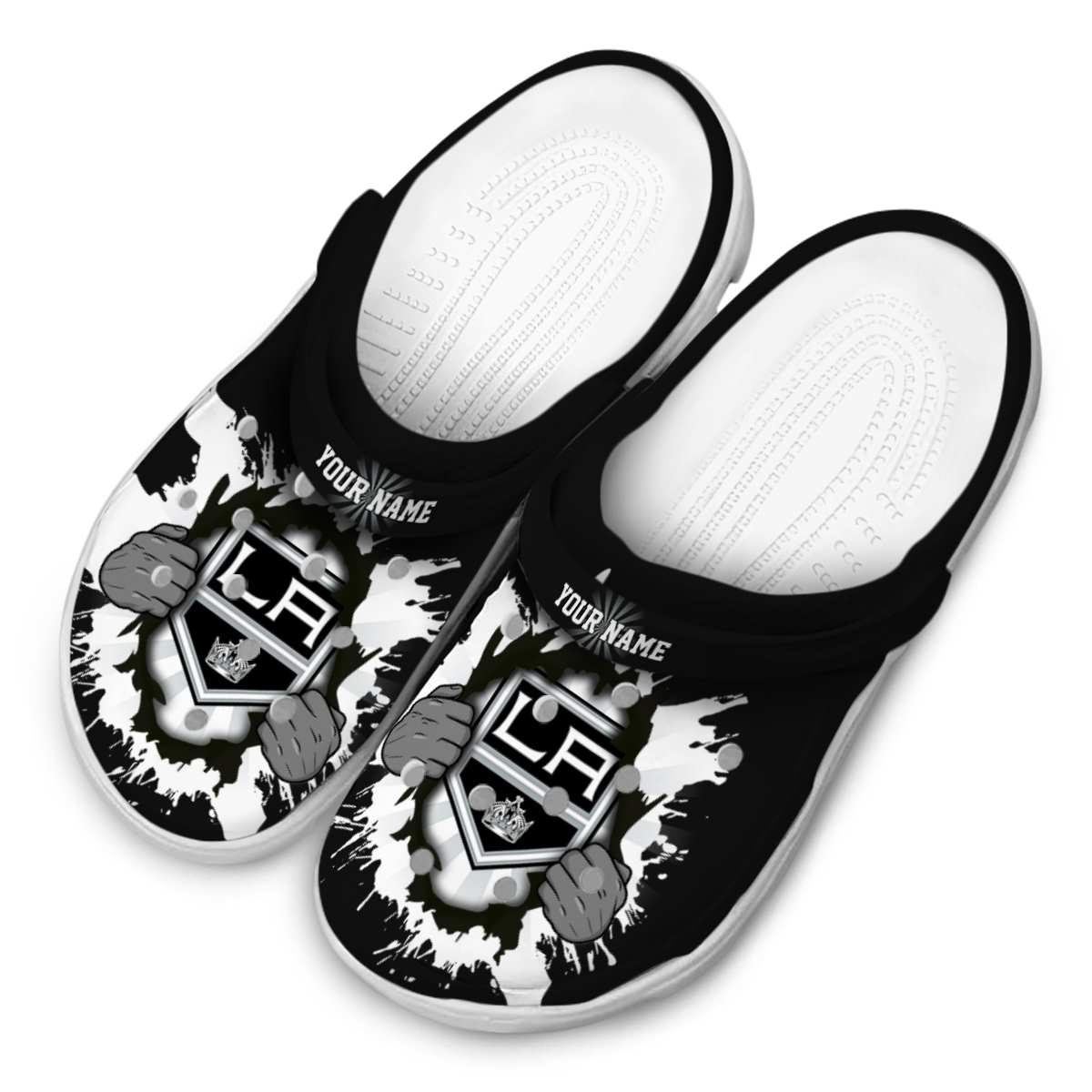 Merchidea Los Angeles Kings NHL Sport Crocs Crocband Clogs Shoes Comfortable For Men Women and Kids