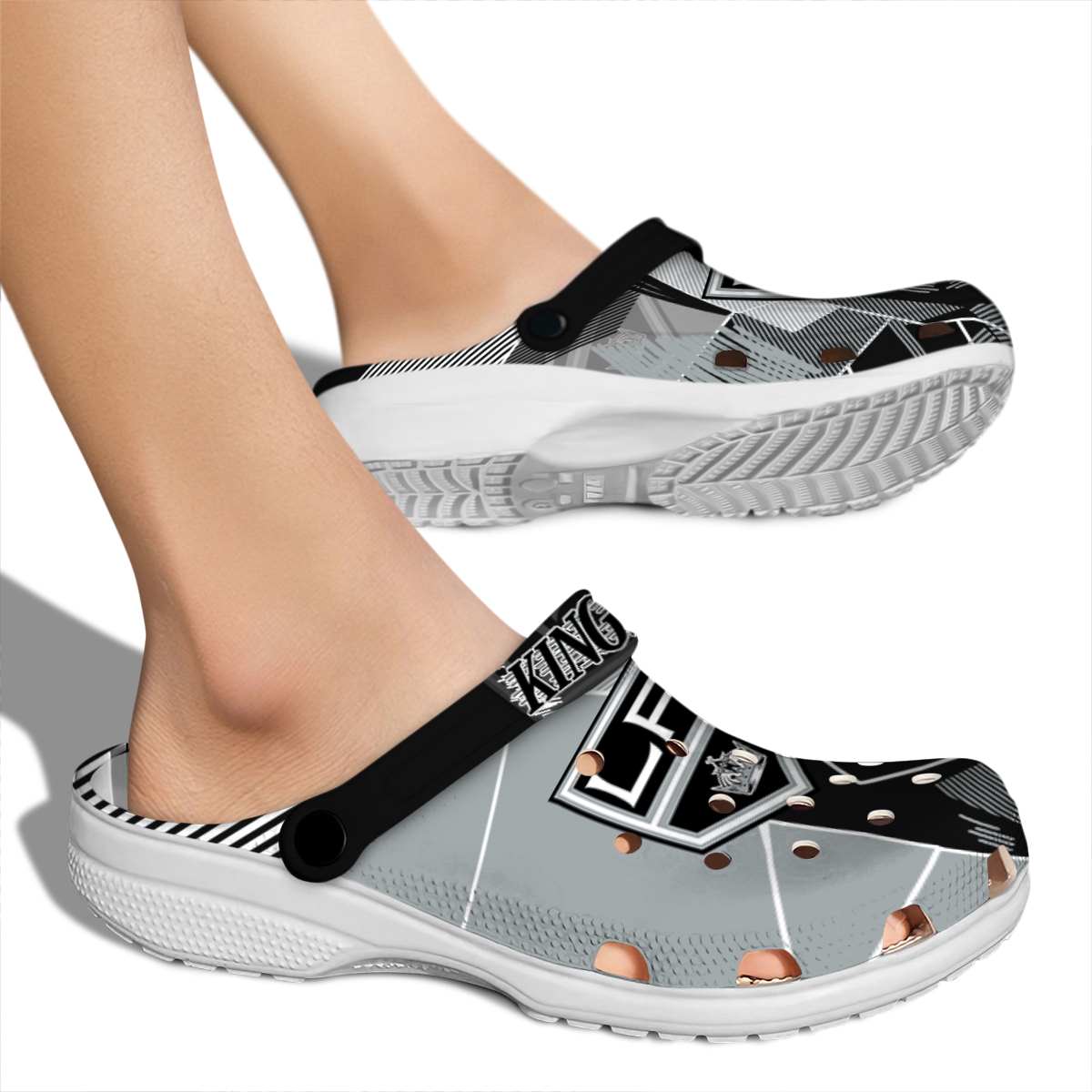 Merchidea Los Angeles Kings NHL Sport Crocs Crocband Clogs Shoes Comfortable For Men Women and Kids