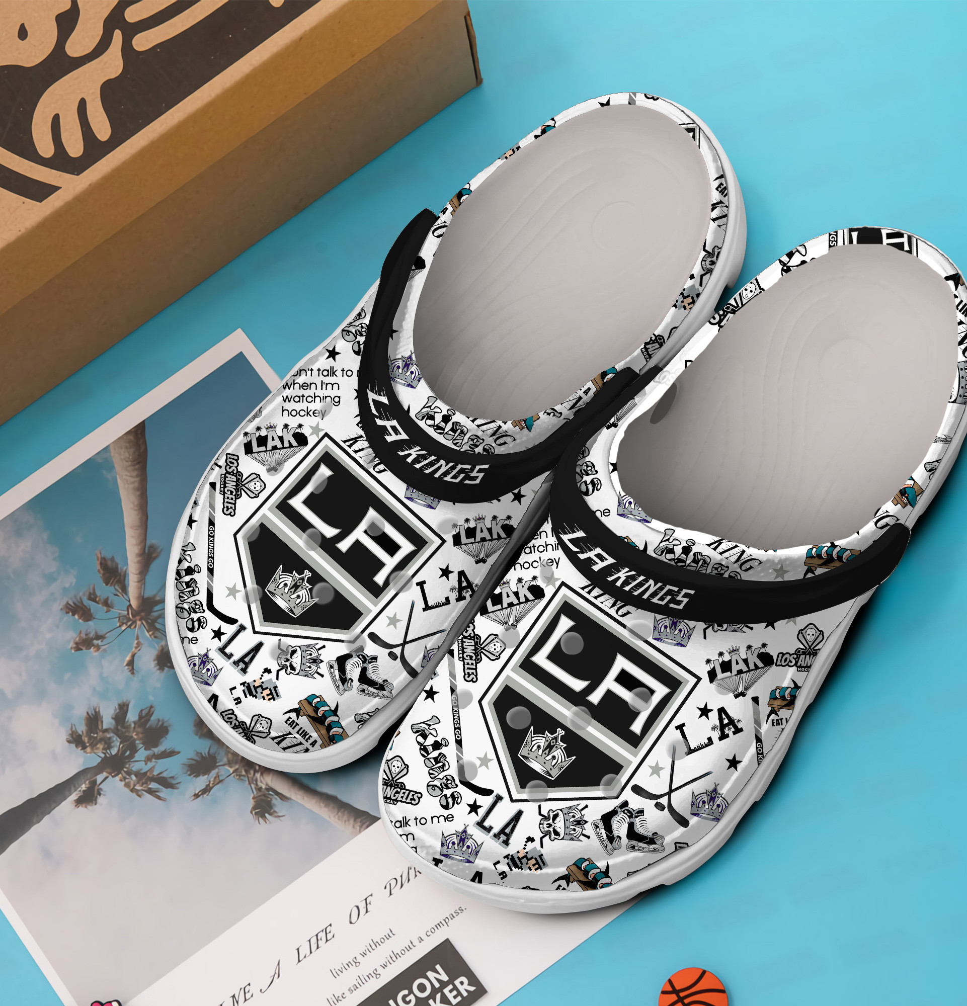 Merchidea Los Angeles Kings NHL Sport Crocs Crocband Clogs Shoes Comfortable For Men Women and Kids