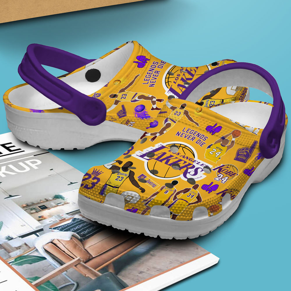 Merchidea Los Angeles Lakers Basketball Club Clogs Crocband Comfortable Shoes Crocs For Men Women Kids