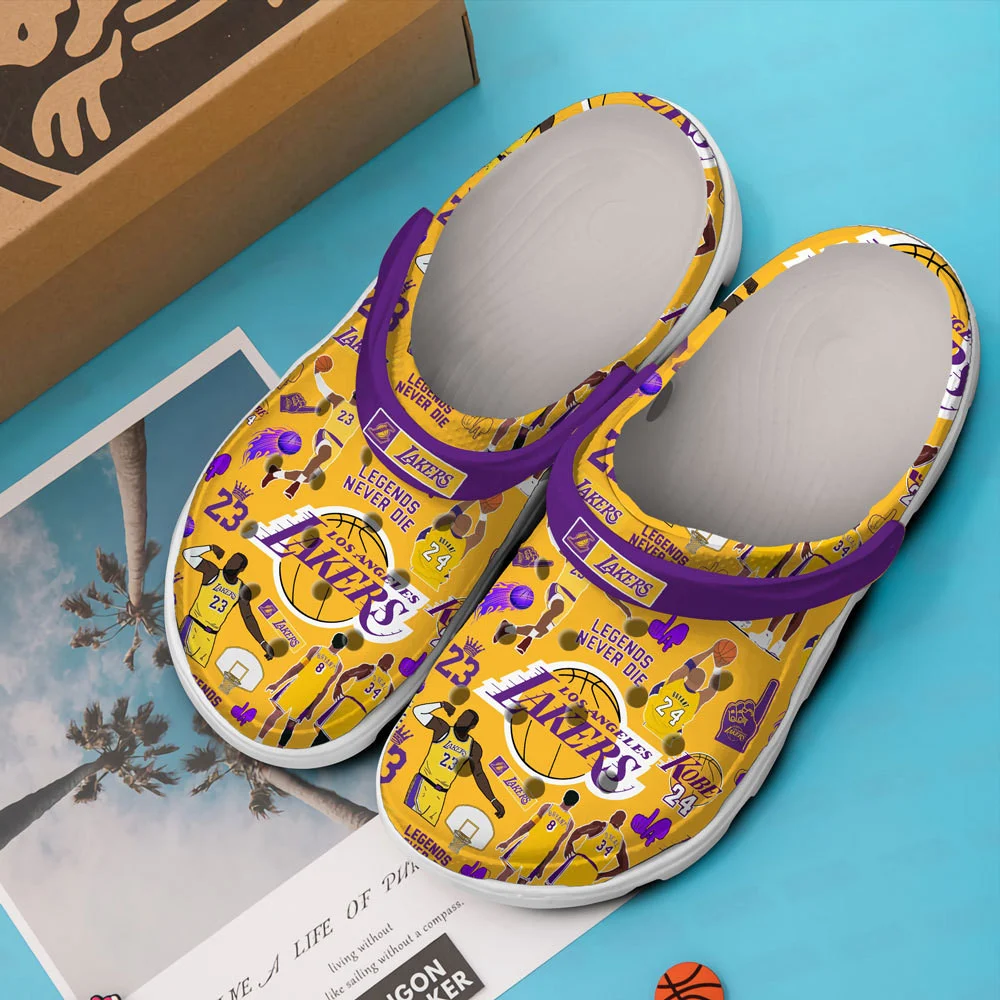 Merchidea Los Angeles Lakers Basketball Club Clogs Crocband Comfortable Shoes Crocs For Men Women Kids