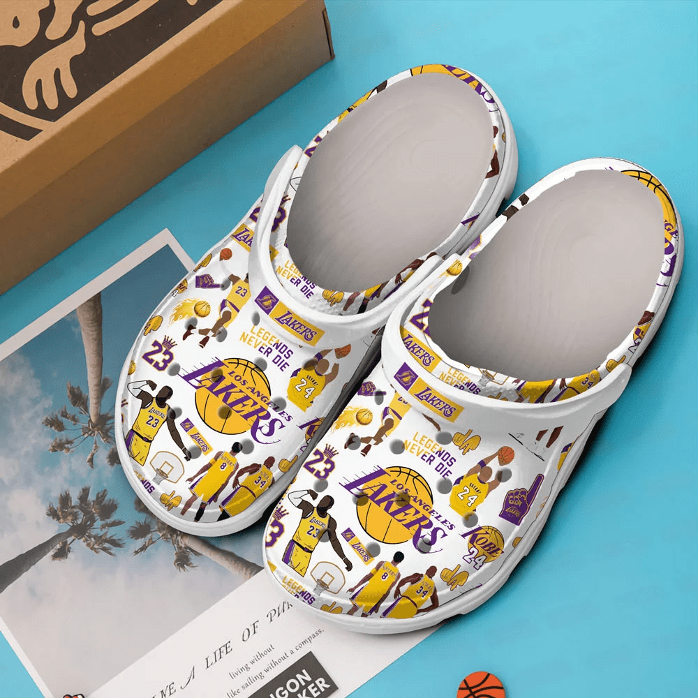 Merchidea Los Angeles Lakers Basketball Club Crocband Comfortable Shoes Crocs For Men Women Kids