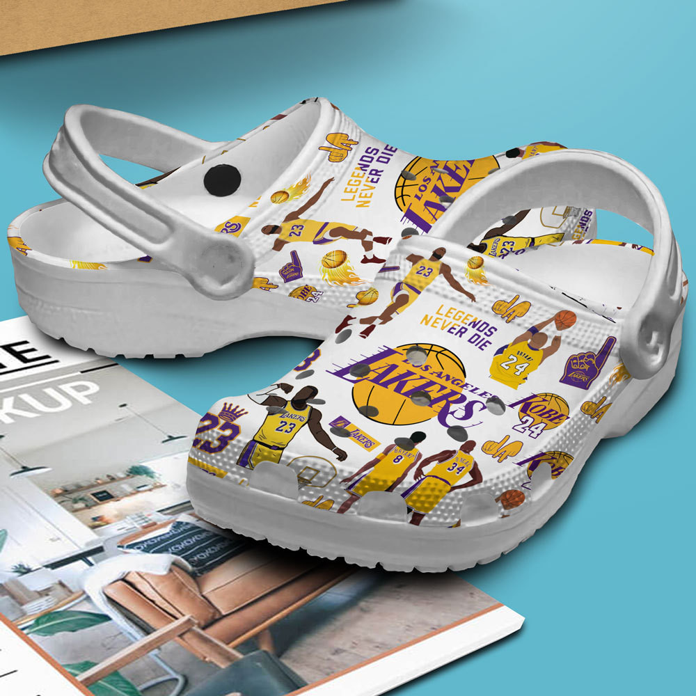 Merchidea Los Angeles Lakers Basketball Club Crocband Comfortable Shoes Crocs For Men Women Kids