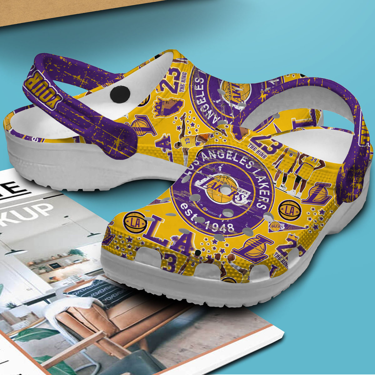 Merchidea Los Angeles Lakers NBA Sport Crocs Crocband Clogs Shoes Comfortable For Men Women and Kids