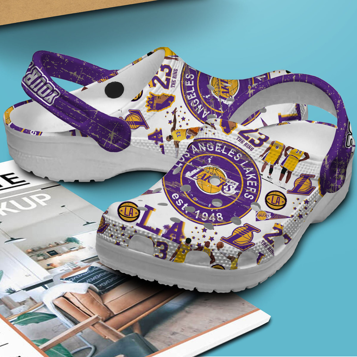 Merchidea Los Angeles Lakers NBA Sport Crocs Crocband Clogs Shoes Comfortable For Men Women and Kids