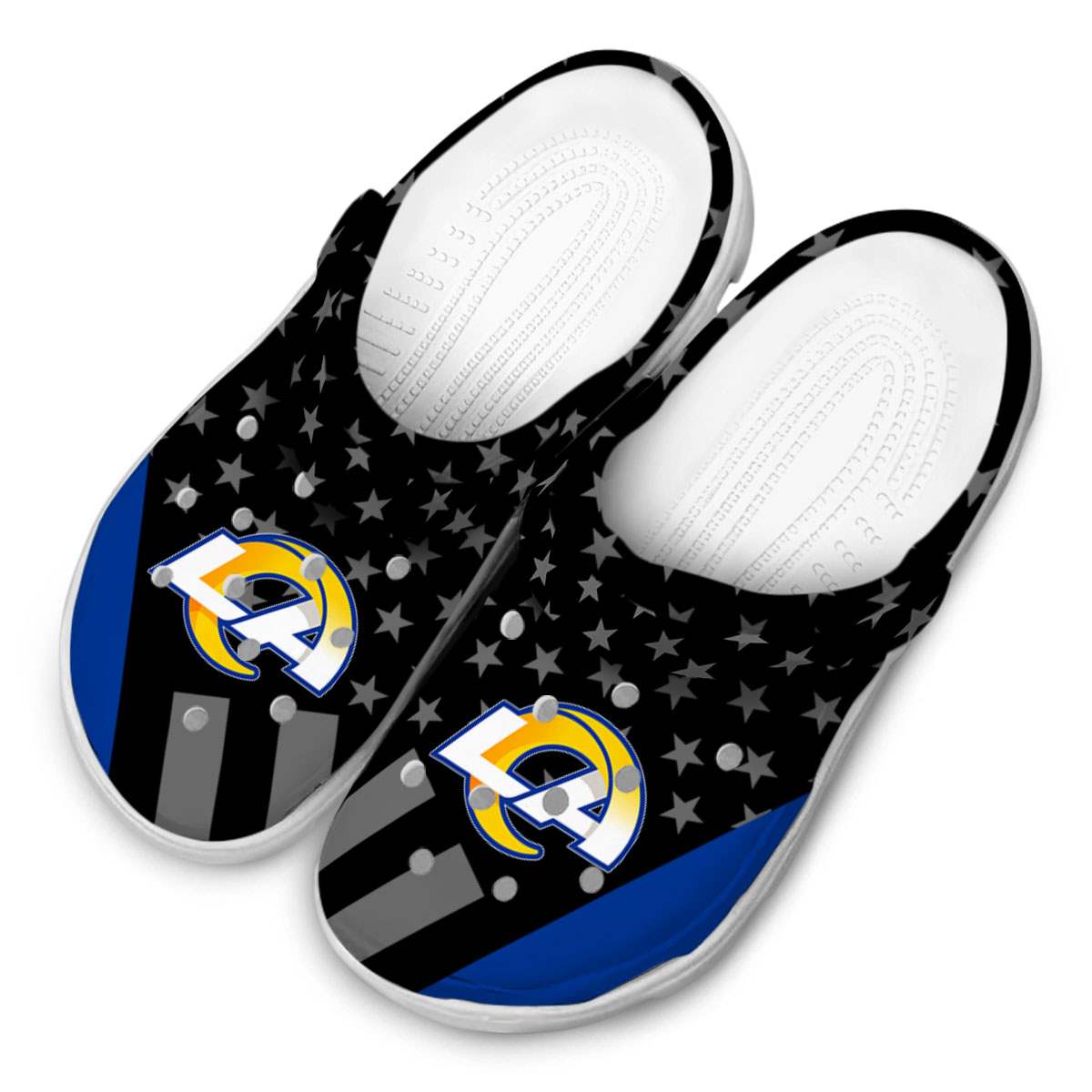 Merchidea Los Angeles Rams NFL Sport Crocs Crocband Clogs Shoes Comfortable For Men Women and Kids